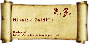 Mihalik Zalán névjegykártya